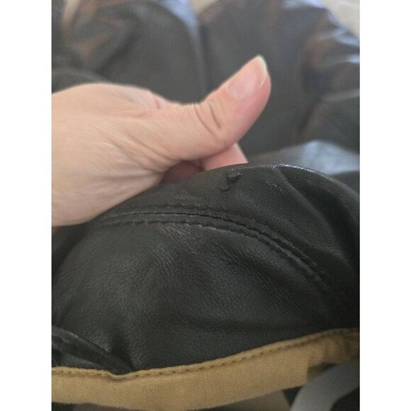 Mens Vintage Original Authentic Classic James Dean Black Leather Jacket Size XXL - Picture 9 of 10